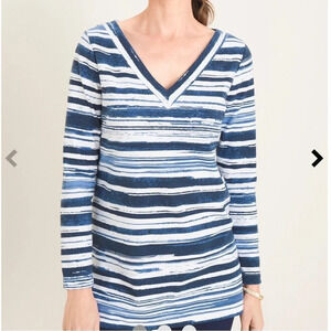 Chico’s Zenergy Brushed Striped V-neck Tunic US L(12P) (Chico’s 2P)